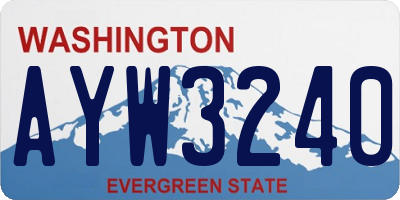 WA license plate AYW3240