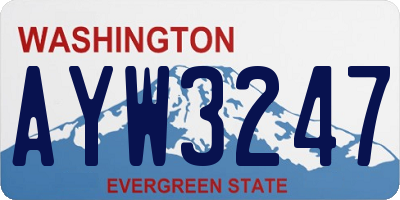 WA license plate AYW3247
