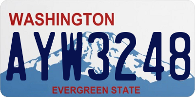 WA license plate AYW3248