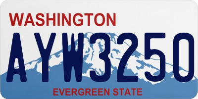 WA license plate AYW3250