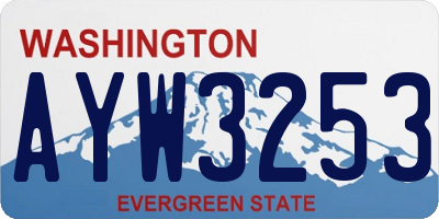 WA license plate AYW3253