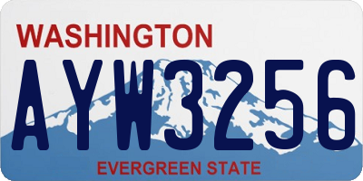 WA license plate AYW3256