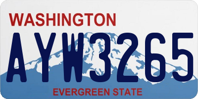 WA license plate AYW3265
