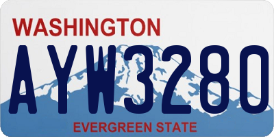 WA license plate AYW3280