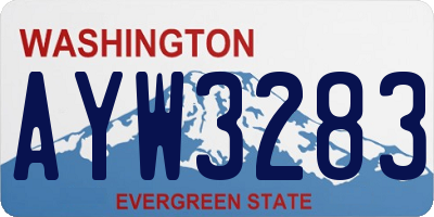 WA license plate AYW3283