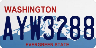 WA license plate AYW3288