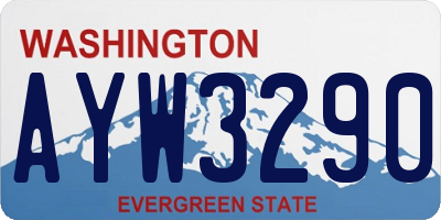WA license plate AYW3290
