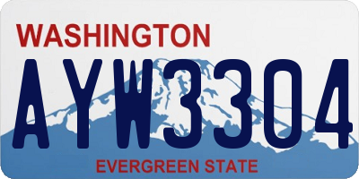 WA license plate AYW3304