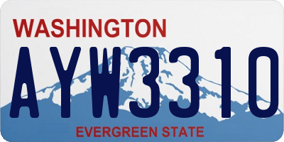 WA license plate AYW3310