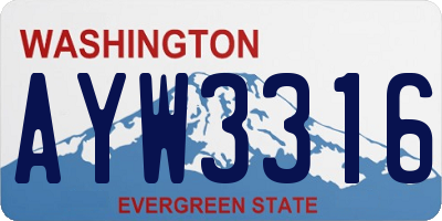 WA license plate AYW3316