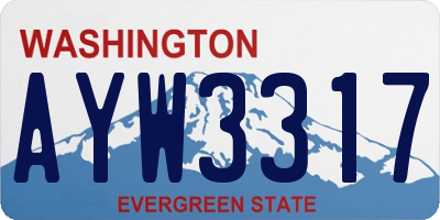 WA license plate AYW3317