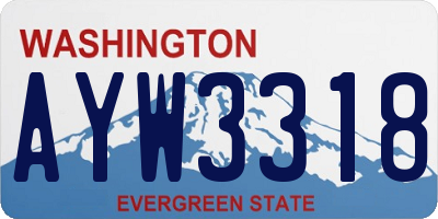 WA license plate AYW3318