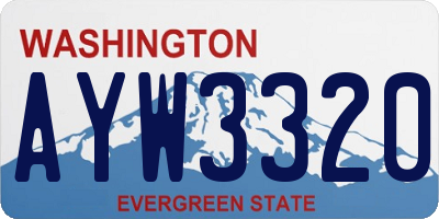 WA license plate AYW3320