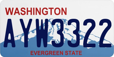 WA license plate AYW3322