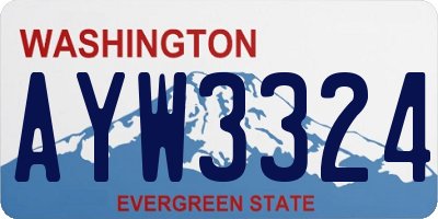 WA license plate AYW3324