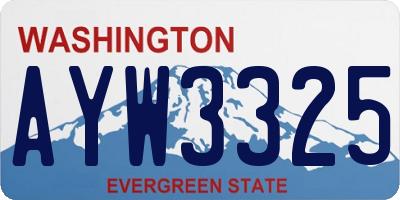 WA license plate AYW3325