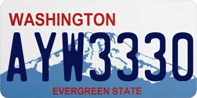 WA license plate AYW3330