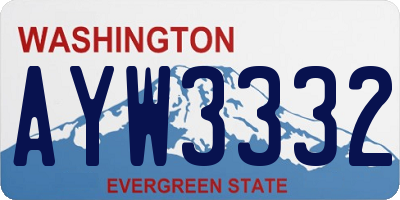 WA license plate AYW3332