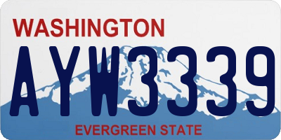 WA license plate AYW3339