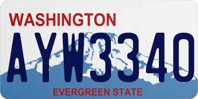 WA license plate AYW3340