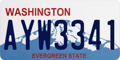 WA license plate AYW3341