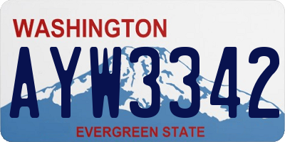 WA license plate AYW3342