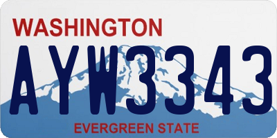 WA license plate AYW3343