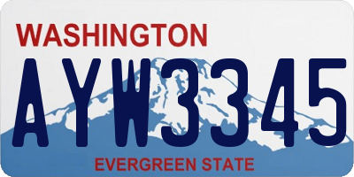 WA license plate AYW3345