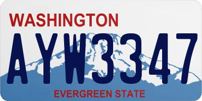 WA license plate AYW3347