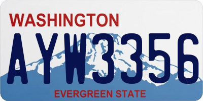 WA license plate AYW3356