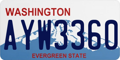 WA license plate AYW3360