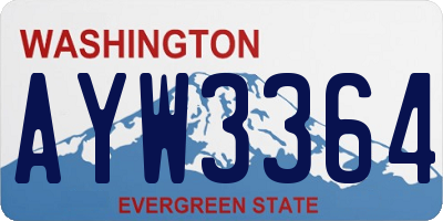 WA license plate AYW3364