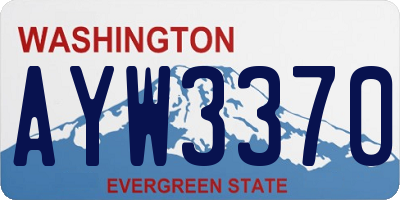 WA license plate AYW3370