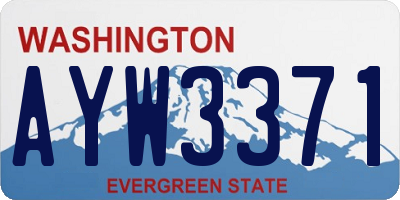 WA license plate AYW3371