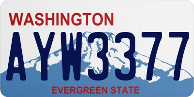 WA license plate AYW3377