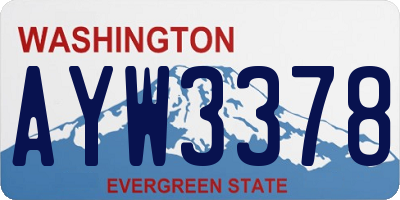 WA license plate AYW3378