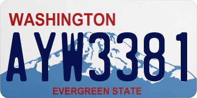 WA license plate AYW3381