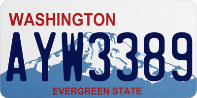 WA license plate AYW3389