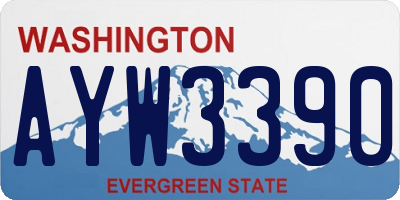 WA license plate AYW3390