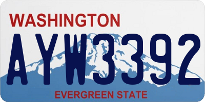 WA license plate AYW3392