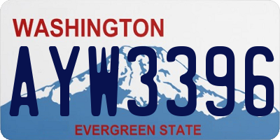 WA license plate AYW3396