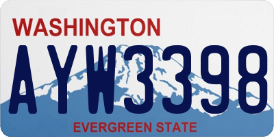 WA license plate AYW3398