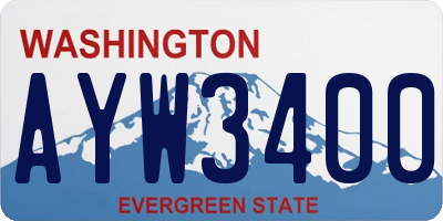 WA license plate AYW3400