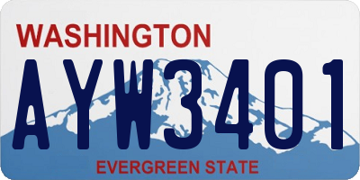 WA license plate AYW3401