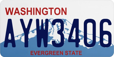 WA license plate AYW3406