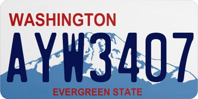 WA license plate AYW3407