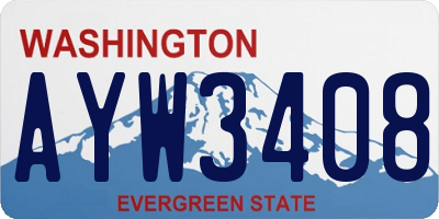 WA license plate AYW3408