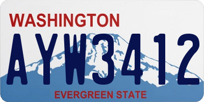 WA license plate AYW3412