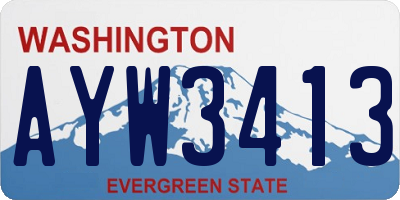 WA license plate AYW3413