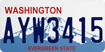 WA license plate AYW3415